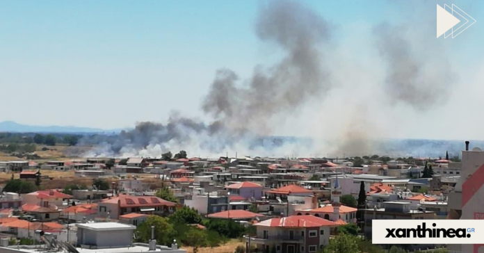 Ξάνθη: Μεγάλη πυρκαγιά κοντά στο Δροσερό