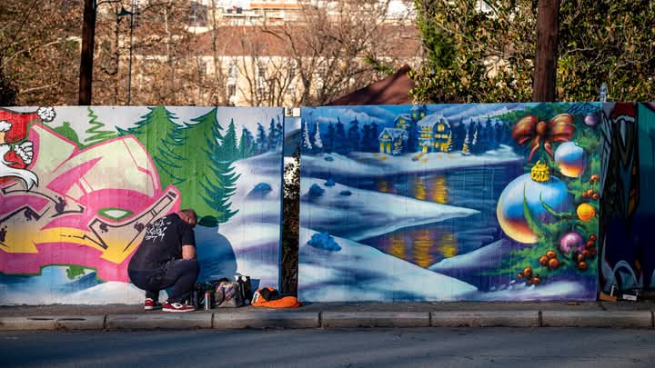 Δράμα: Άλλαξε όψη η είσοδος της πόλης με τα έργα γκράφιτι στο τοιχίο του Πάρκου  της Αγίας Βαρβάρας